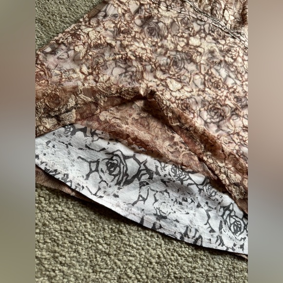 Moa Moa Ladies Women Dress top - Pink black Lace & Ruffle short sleeve size XL - Picture 2 of 9